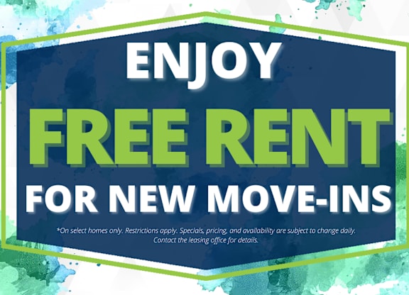 A sign advertising free rent for new move-ins.