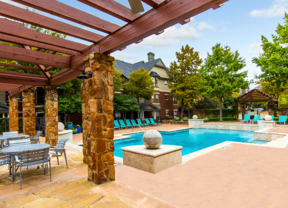 the swimming pool at the preserve at ballantyne commons apartments