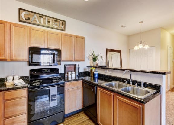 Residence at North Penn kitchen with granite countertops
