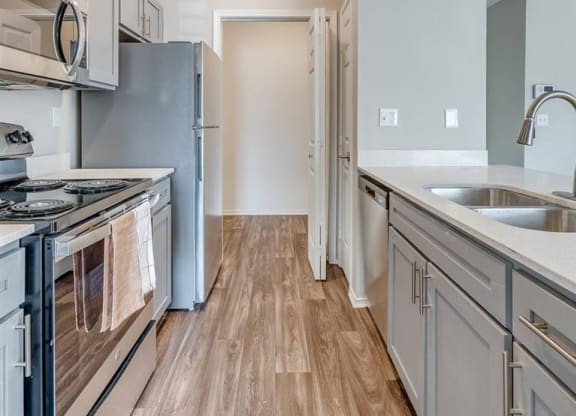 Sycamore Farms_ Kitchen with tall windows and hardwood floors _Weidner