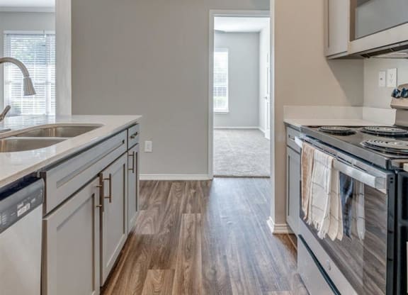 Sycamore Farms - Kitchen with new appliances and hardwood floors  - Weidner