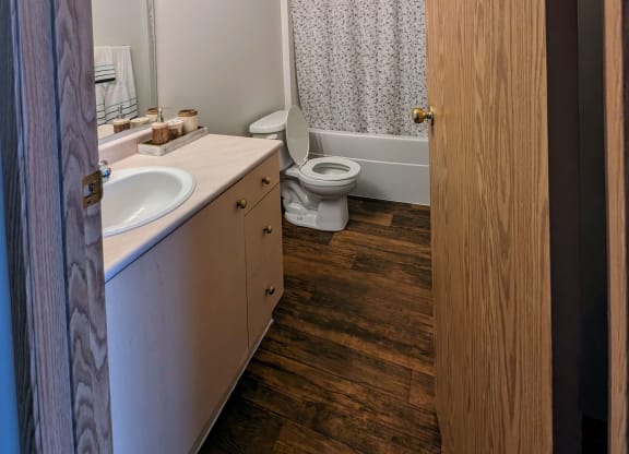 a bathroom with a toilet and a sink