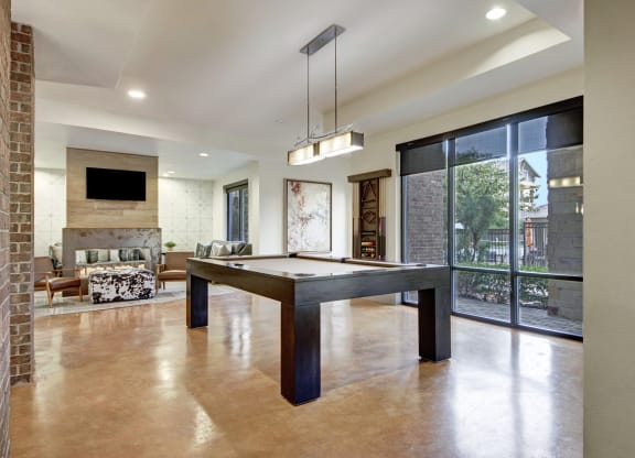 Resident Lounge with pool table and a TV