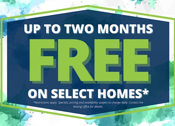 A promotional image advertising up to two months free on select homes.