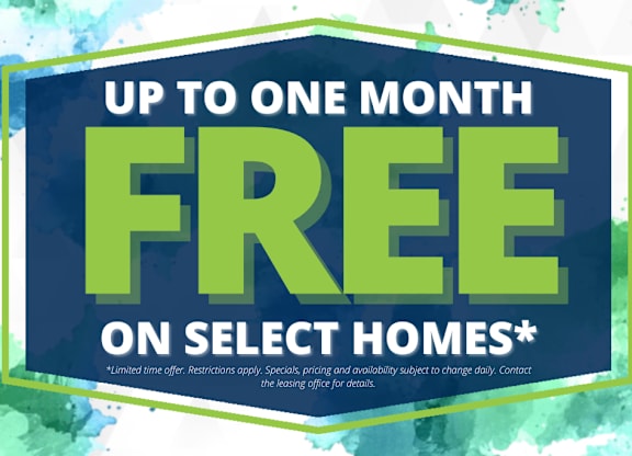 A promotional image advertising a free offer on select homes for up to one month.