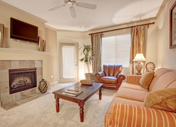 Rancho Belago Living Room with Fireplace