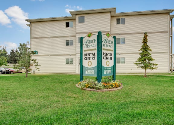 Birch Terrace Apartment Homes Exterior Side Sign Apartments for rent in Wetaskiwin, AB