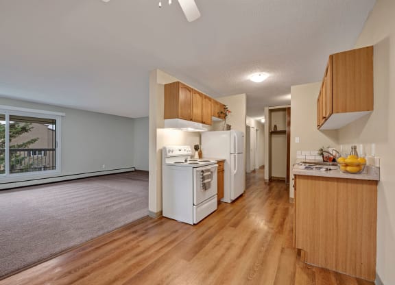 Cambridge West Hardwood Vinyl Floors Light Kitchen Apartments for rent in Edmonton, AB