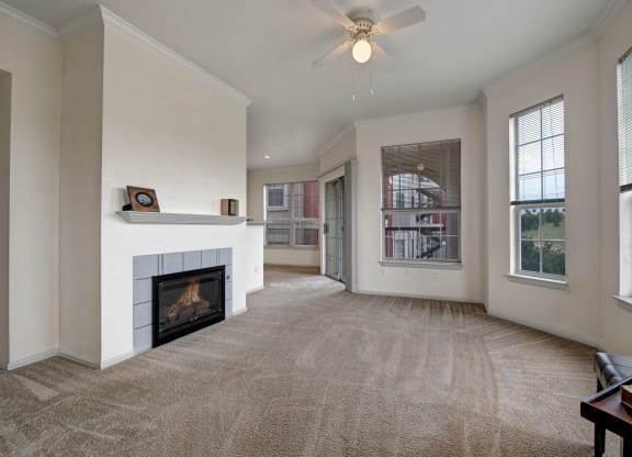 Camelback Pointe Living Room Fireplace Apartments in Colorado Springs, CO