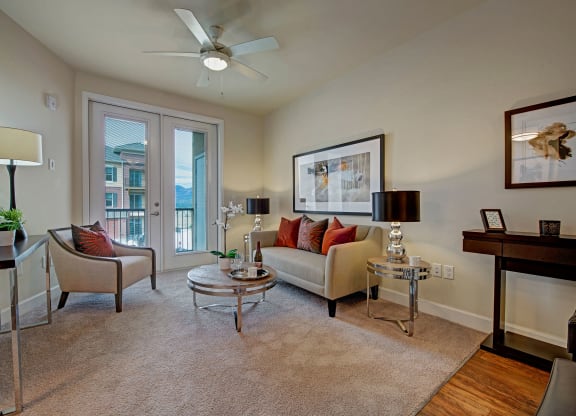 Elements at Briargate Living Room Apartments in Colorado Springs, CO