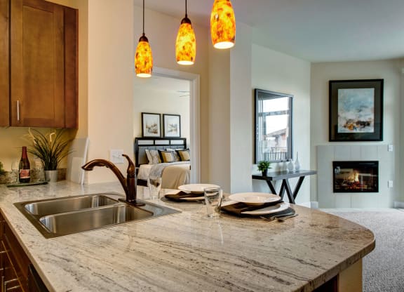 La Bella Vita Kitchen Counter Bar Apartments in Colorado Springs, CO