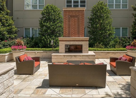 Cityplace Heights Outdoor Seating and Firepit Area Apartments for rent Dallas, TX