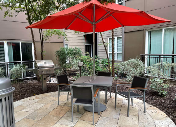 Cityplace Heights Outdoor Seating   Downtown Dallas Apartment