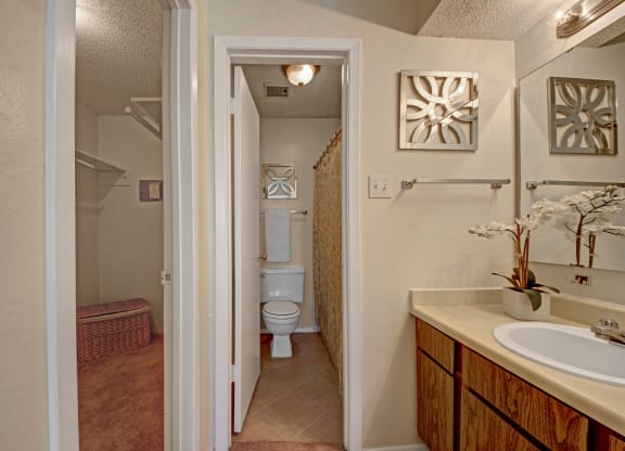 Cypress Pointe Bathroom  at Cypress Pointe Apartments Apartment rental Midland Texas