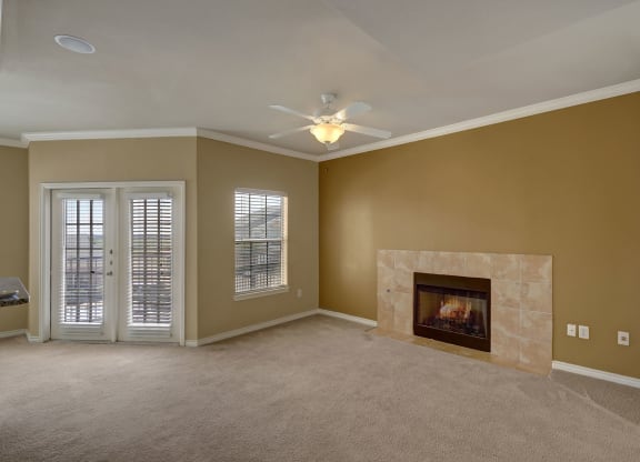 Mission Green Living Area with Fireplace Midland Odessa Texas Apartment