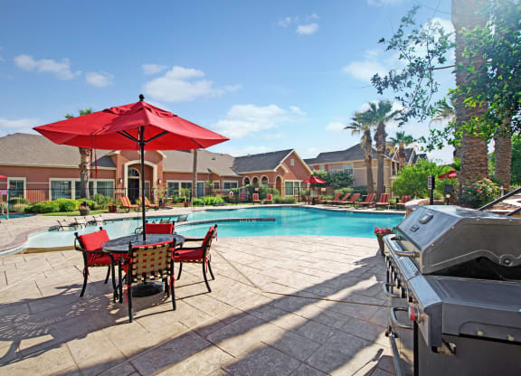 The Palms at Briarwood Outdoor Pool Apartment near Odessa, TX