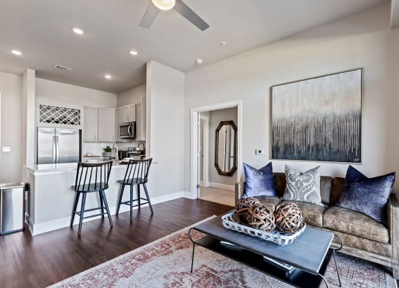 Waterford Market Apartments Dining room and Living room Dallas Texas Apartments