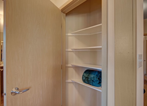 Unit Linen Closet at The Vue at Pinnacle Peak Apartment Homes Apartments in Fitchburg, WI