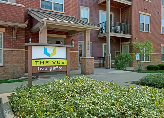 Outside the Leasing Office at The Vue at Pinnacle Peak Apartment Homes Apartments in Fitchburg, WI