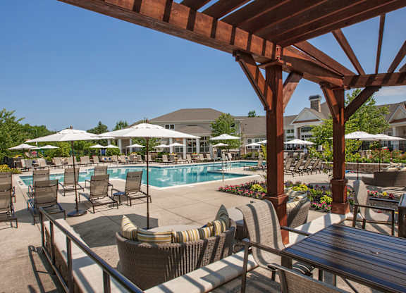 Sundeck with Cabanas at The Mews at Princeton Junction