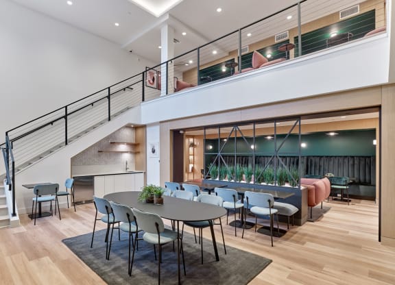 Elegant common area with modern design at The Mint Rahway, a luxury apartment rental community near Rahway Train Station and Newark Airport.