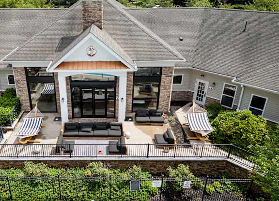Outdoor lounge at The Mews at Princeton Junction