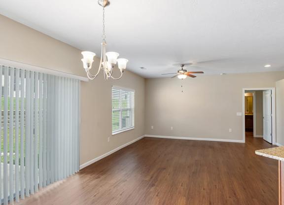 Open-concept living room with modern finishes in Florence, KY rental home