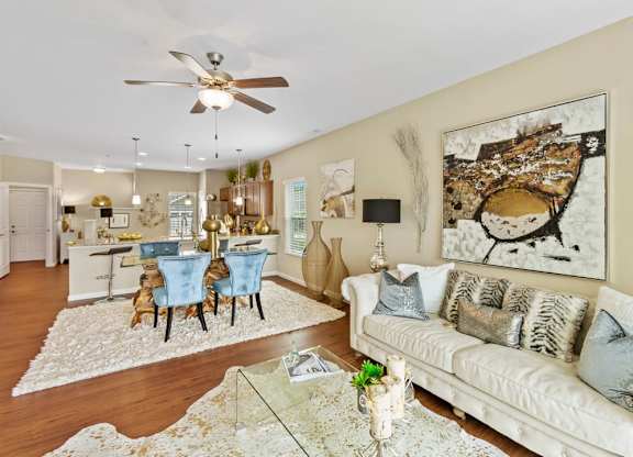 Traditional style living room concept in an apartment rental in Florence, KY