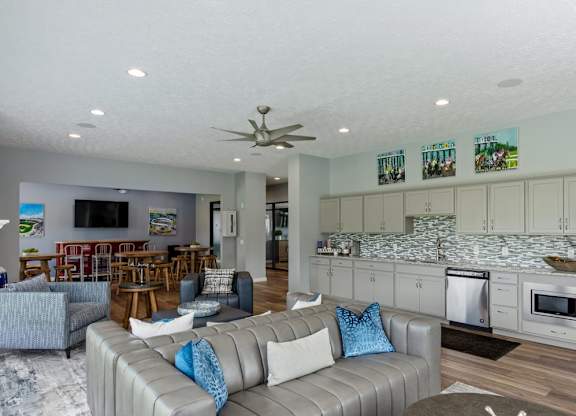 Cozy living room with neutral color scheme in Florence, KY rental