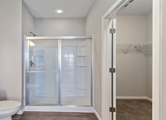Walk-in shower in an apartment rental in Florence, KY private community