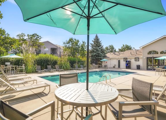 our apartments have a resort style pool and patio