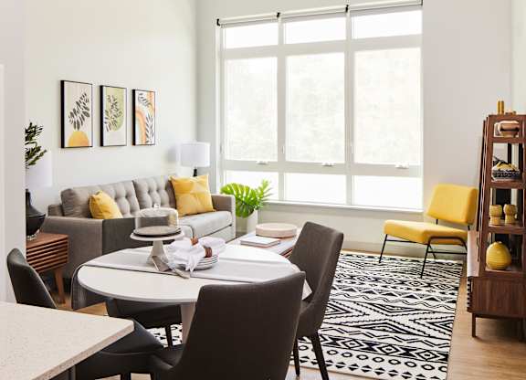 Living room space at Seacoast Residences Apartments, Oakland