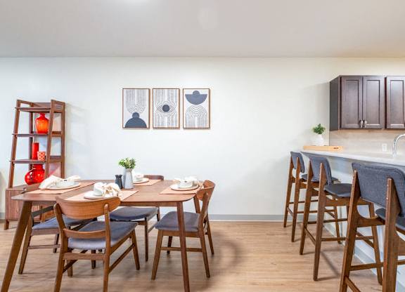 Dining Area With Kitchen View at Atlantic Pointe, Brunswick, 04011