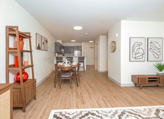 Living Area With Dining View at Atlantic Pointe, Maine