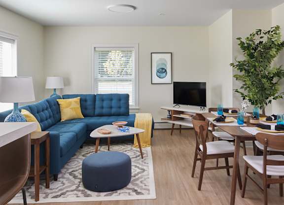 Living Room With TV at Atlantic Pointe, Brunswick, 04011