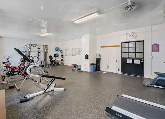 Fitness center with equipments  at The Langham Apartments, California, 90005