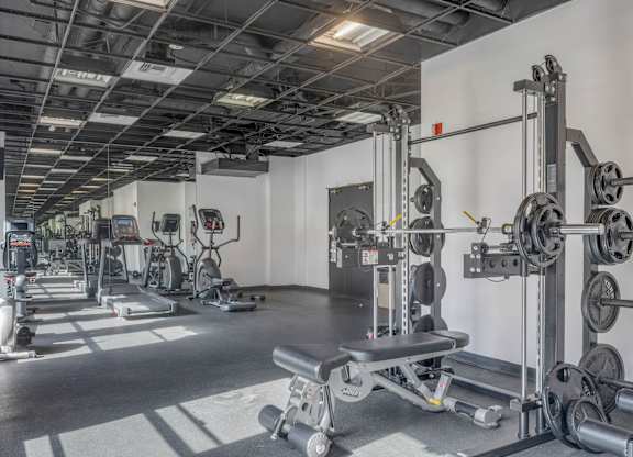 GYM with equipment's at Grand Central Market Apartments, Los Angeles, CA, 90013
