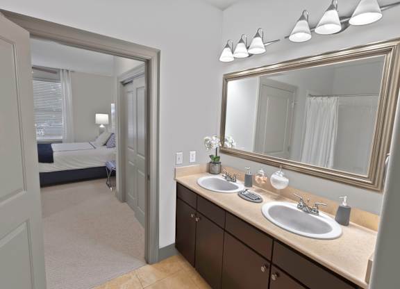 Bathroom with View to the Bedroom at The Estates at Ballantyne, Charlotte, NC, 28277