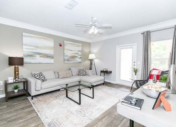 Living Room Interior at Villas at Hampton, Hampton, GA