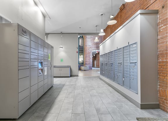 Mail Center at Clocktower and Velvet Mill Apartments, Manchester, Connecticut