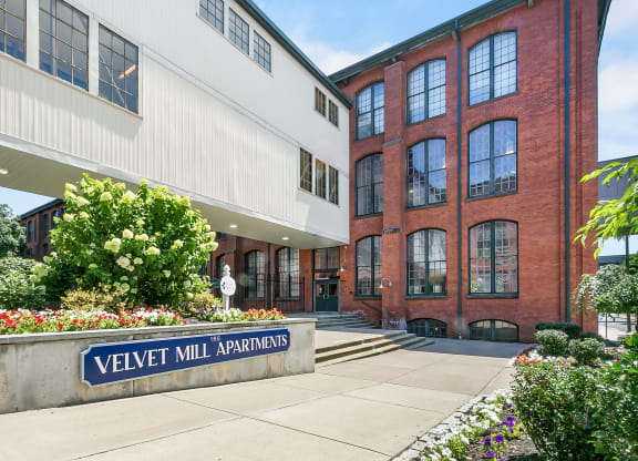 Apartment Entrance at Clocktower and Velvet Mill Apartments, Manchester, CT