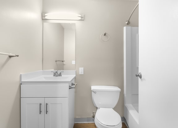 Bathroom at Clocktower and Velvet Mill Apartments, Connecticut