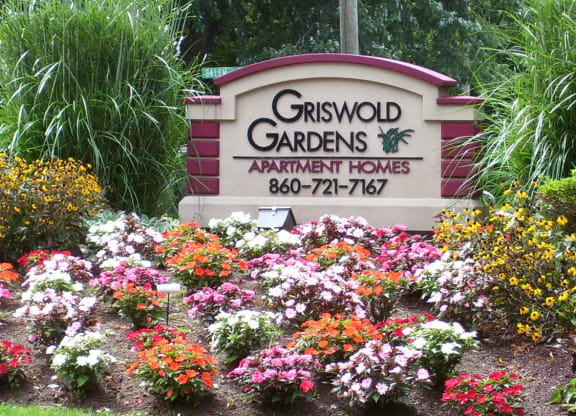 Griswold Gardens Signage at Griswold Gardens in Glastonbury, CT, 06033