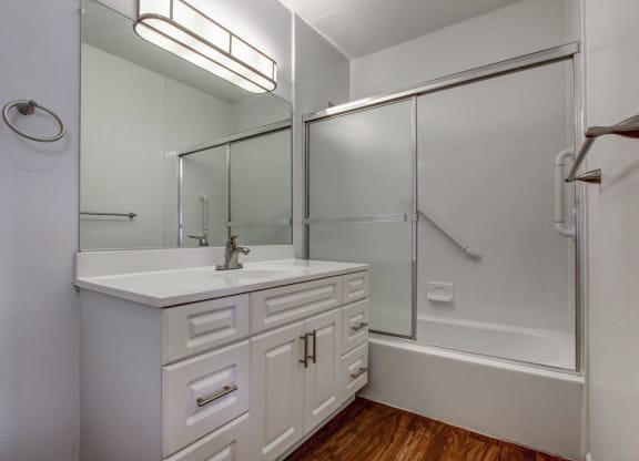 a bathroom with a sink and a shower at Stepny Place, Connecticut