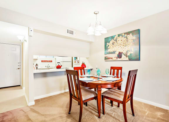 dining area looking into kitchen