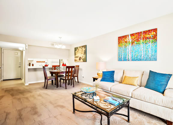 open concept living and dining