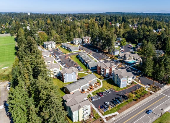 a aerial view of a community with houses and trees at Woodcreek, Washington