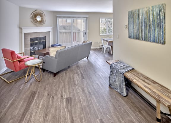 Living and dining at Arterra Apartments, Kent, WA