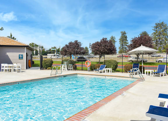 our resort style swimming pool at Shoreline Village Apartments in Richland, WA