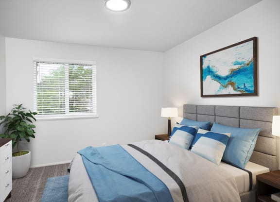 our apartments offer a bedroom with a king sized bed